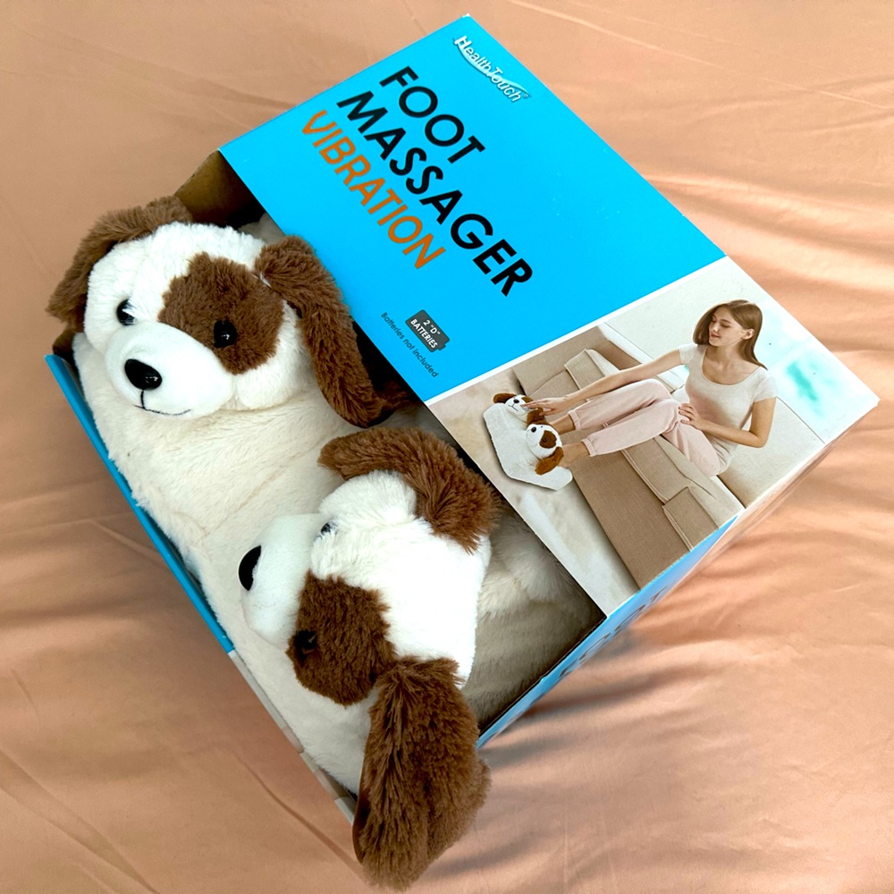 Homedics Brown and White Dog Foot Massager